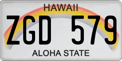 HI license plate ZGD579