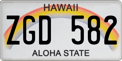 HI license plate ZGD582
