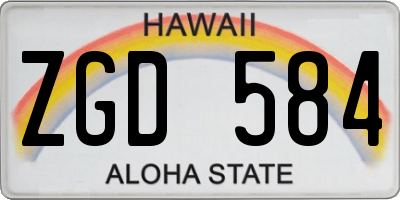 HI license plate ZGD584