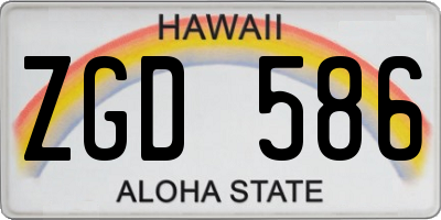 HI license plate ZGD586