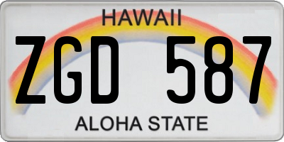 HI license plate ZGD587