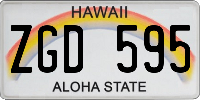 HI license plate ZGD595