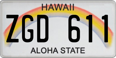 HI license plate ZGD611