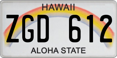 HI license plate ZGD612