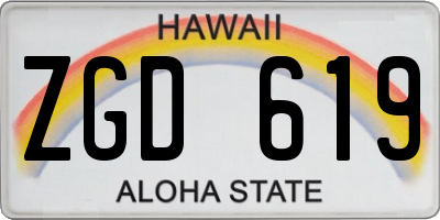 HI license plate ZGD619