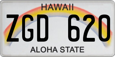 HI license plate ZGD620