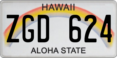 HI license plate ZGD624