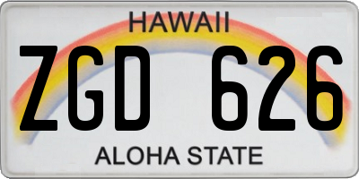 HI license plate ZGD626
