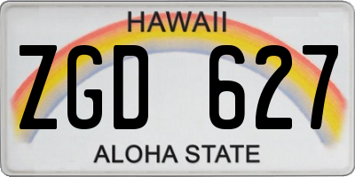 HI license plate ZGD627