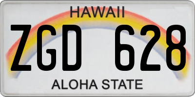 HI license plate ZGD628
