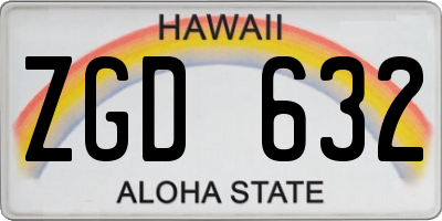 HI license plate ZGD632