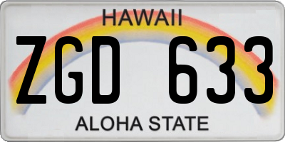 HI license plate ZGD633