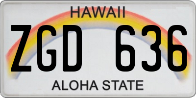 HI license plate ZGD636