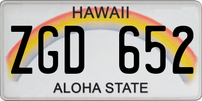 HI license plate ZGD652