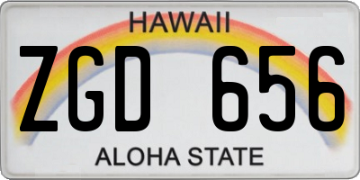 HI license plate ZGD656
