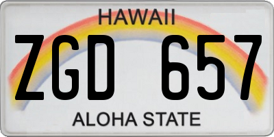 HI license plate ZGD657