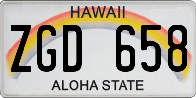 HI license plate ZGD658