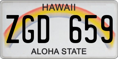 HI license plate ZGD659