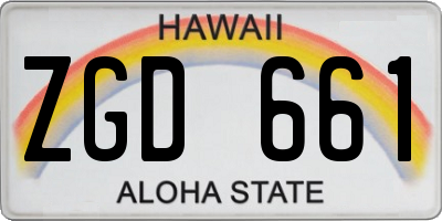 HI license plate ZGD661