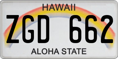 HI license plate ZGD662