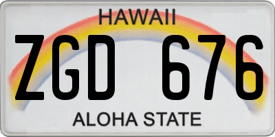 HI license plate ZGD676