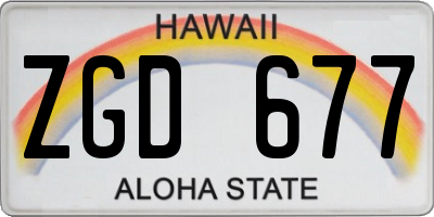 HI license plate ZGD677