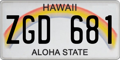 HI license plate ZGD681