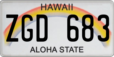 HI license plate ZGD683
