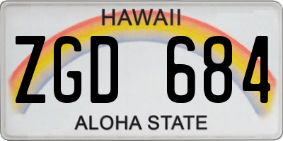 HI license plate ZGD684