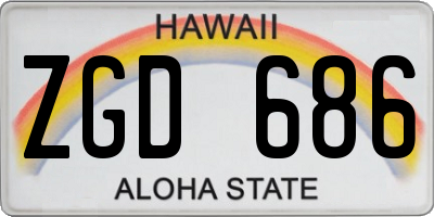 HI license plate ZGD686