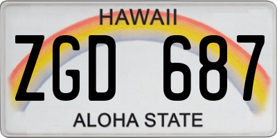 HI license plate ZGD687