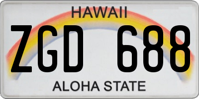 HI license plate ZGD688