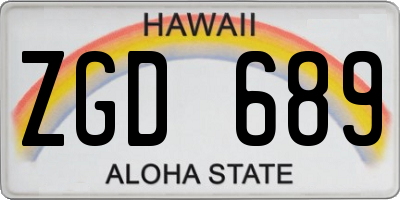 HI license plate ZGD689