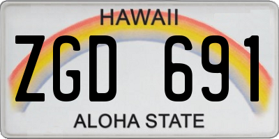 HI license plate ZGD691