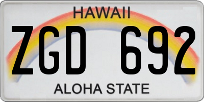 HI license plate ZGD692