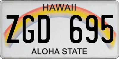 HI license plate ZGD695