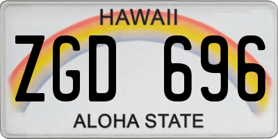 HI license plate ZGD696