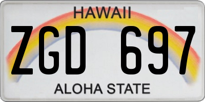 HI license plate ZGD697