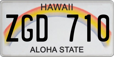 HI license plate ZGD710