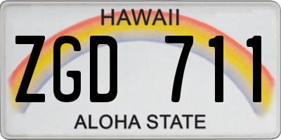 HI license plate ZGD711