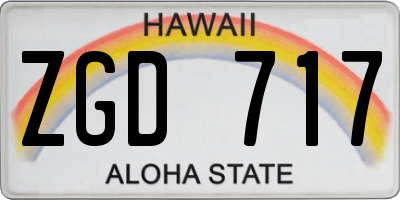HI license plate ZGD717