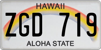 HI license plate ZGD719
