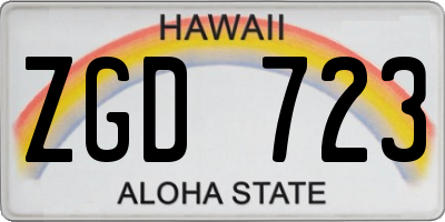 HI license plate ZGD723