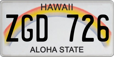 HI license plate ZGD726