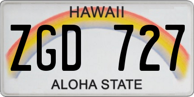 HI license plate ZGD727