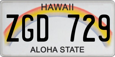 HI license plate ZGD729