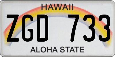 HI license plate ZGD733