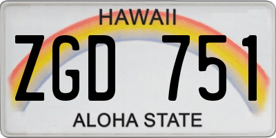 HI license plate ZGD751