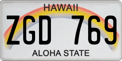 HI license plate ZGD769