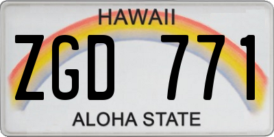 HI license plate ZGD771